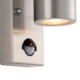 Netlighting Palin PIR Outdoor Down Wall Lamp Brushed Stainless Steel IP65 in Grey - thumbnail 4