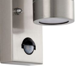 Netlighting Palin PIR Outdoor Down Wall Lamp Brushed Stainless Steel IP65 in Grey - thumbnail 5
