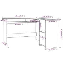 Berkfield Home L-Shaped Corner Desk High Gloss Black 120x140x75 cm Engineered Wood - Size: 120 x 140 x 75 cm - thumbnail 6