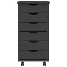 Berkfield Home Rolling Cabinet with Drawers MOSS Grey Solid Wood Pine in Dark Grey - thumbnail 5