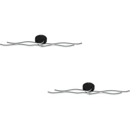 Loops 2 PACK Wall Flush Ceiling Light Colour Black Shade White Plastic LED 40W Inc