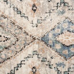 Kukoon Beige Navy Blue Distressed Aztec Motif Area Rug - Size: 60 cm x 240 cm - thumbnail 3