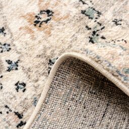Kukoon Beige Navy Blue Distressed Aztec Motif Area Rug - Size: 60 cm x 240 cm - thumbnail 4
