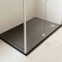 Balterley Black Rectangular Slate Effect Shower Tray, 1400x900mm - thumbnail 3