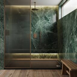Balterley Black Rectangular Slate Effect Shower Tray, 1400x900mm - thumbnail 4