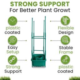 EONLION 12PCS Garden Tomato Halos Plant Pot With Supports Square Pot in Green - Size: 100g - thumbnail 4