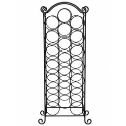 Berkfield Home Wine Rack for 21 Bottles Metal in Black - thumbnail 3