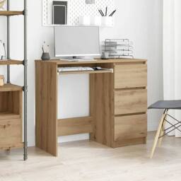 Berkfield Home Elegant Desk Artisan Oak 90x45x76 cm Engineered Wood in Brown - Size: 90 x 45 x 76 cm