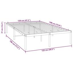 Berkfield Home Metal Bed Frame White 120x190 cm Small Double - thumbnail 8