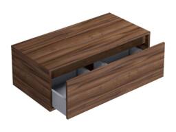 Vente-unique Wall-Hung Vanity Unit - Dark Natural - 94 Cm - TEANA II in Walnut - thumbnail 6