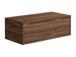 Vente-unique Wall-Hung Vanity Unit - Dark Natural - 94 Cm - TEANA II in Walnut - thumbnail 5