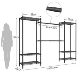 FORGEVIO Black Heavy Duty Clothing Garment Rack - Size: 500mm - thumbnail 5