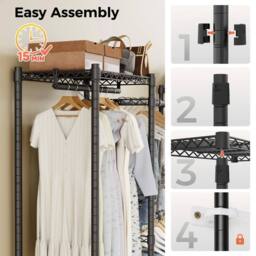 FORGEVIO Black Heavy Duty Clothing Garment Rack - Size: 500mm - thumbnail 4