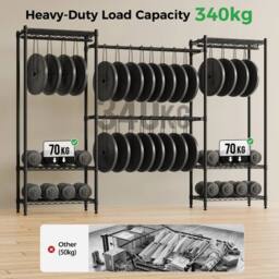 FORGEVIO Black Heavy Duty Clothing Garment Rack - Size: 500mm - thumbnail 2