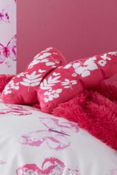 Catherine Lansfield 'Butterfly' Cushion in Pink