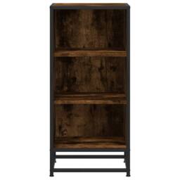 Berkfield Home Sideboard Smoked Oak 35.5x35x76 cm Engineered Wood & Metal in Brown - thumbnail 4