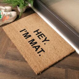 Artsy Mats Hey I'm Mat Doormat - Regular 60x40cm in Black - Size: 40 cm x 60 cm - thumbnail 2