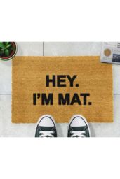 Artsy Mats Hey I'm Mat Doormat - Regular 60x40cm in Black - Size: 40 cm x 60 cm - thumbnail 4