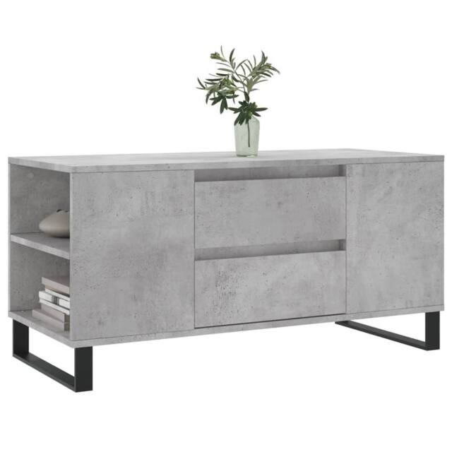 Berkfield Home Modern Coffee Table Concrete Grey 102x44.5x50 cm Engineered Wood - image 1