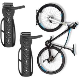 VOGREX 2Pcs Steel Wall Mount Bike Storage Hooks in Black - thumbnail 1