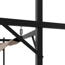 Berkfield Home Pergola with Retractable Roof Taupe 395x292x230 cm in Beige - Size: 395 x 292 x 230 cm - thumbnail 5