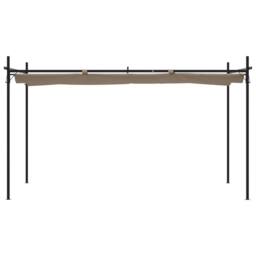 Berkfield Home Pergola with Retractable Roof Taupe 395x292x230 cm in Beige - Size: 395 x 292 x 230 cm - thumbnail 3