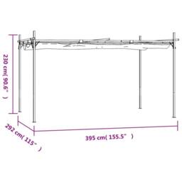 Berkfield Home Pergola with Retractable Roof Taupe 395x292x230 cm in Beige - Size: 395 x 292 x 230 cm - thumbnail 6