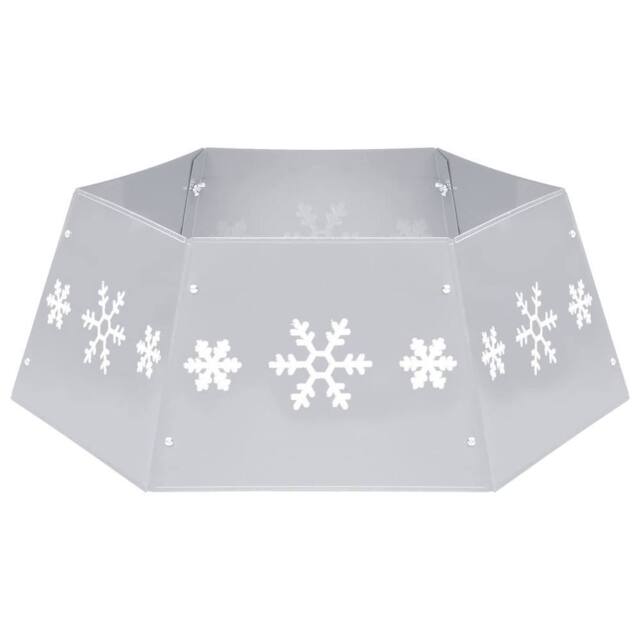 Berkfield Home Christmas Tree Skirt Silver & White √ò68x25 cm - Size: 68x25 cm - image 1