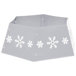 Berkfield Home Christmas Tree Skirt Silver & White √ò68x25 cm - Size: 68x25 cm - thumbnail 4