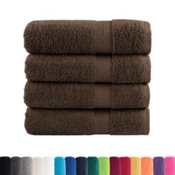 Berkfield Home Premium Bath Towels SOLUND 4pcs Brown 100x150cm 600gsm - thumbnail 2