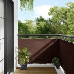 Berkfield Home Balcony Screen Brown 90x800 cm 100% Polyester Oxford
