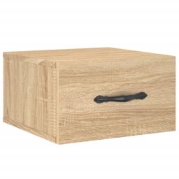 Berkfield Home Wall-mounted Bedside Cabinet Sonoma Oak 35x35x20 cm in Brown - Size: 35 x 35 x 20 cm - thumbnail 2