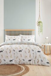 Fusion 'Cute Dogs' Easycare Duvet Cover Set in Duck Egg Blue - Size: Double - thumbnail 3