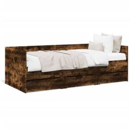 Berkfield Home Daybed with Drawers without Mattress Smoked Oak 90x190 cm Single in Brown