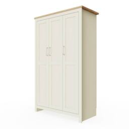 Timber Art Design Lisbon 3 Door Wardrobe - Modern Bedroom Storage Unit in Cream - thumbnail 5