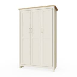 Timber Art Design Lisbon 3 Door Wardrobe - Modern Bedroom Storage Unit in Cream - thumbnail 4