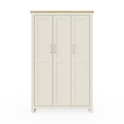 Timber Art Design Lisbon 3 Door Wardrobe - Modern Bedroom Storage Unit in Cream - thumbnail 3