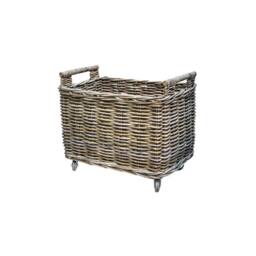Lemon Pavilion Furniture and Decor Log Cart - Natural Rattan - L39 x W58 x H49 cm - Brown - thumbnail 1