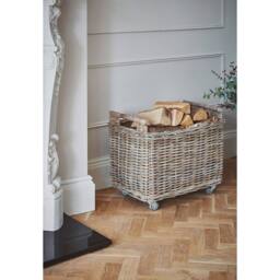 Lemon Pavilion Furniture and Decor Log Cart - Natural Rattan - L39 x W58 x H49 cm - Brown - thumbnail 3