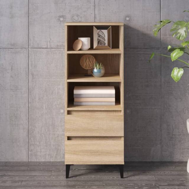 Berkfield Home Highboard Sonoma Oak 40x36x110 cm Engineered Wood in Beige - Size: 40 x 36 x 110 cm - image 1