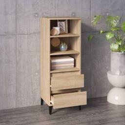 Berkfield Home Highboard Sonoma Oak 40x36x110 cm Engineered Wood in Beige - Size: 40 x 36 x 110 cm - thumbnail 6