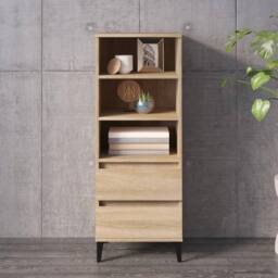Berkfield Home Highboard Sonoma Oak 40x36x110 cm Engineered Wood in Beige - Size: 40 x 36 x 110 cm - thumbnail 1