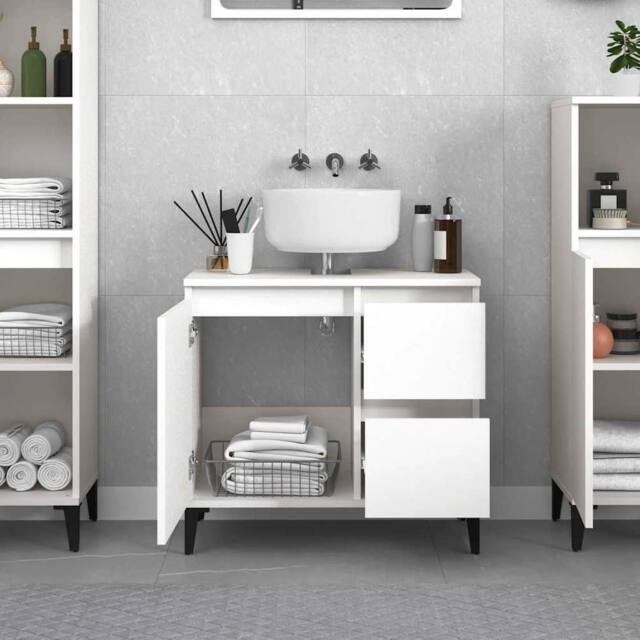 Berkfield Home Durable Bathroom Cabinet White 65x33x60 cm Engineered Wood - Size: 65 x 33 x 60 cm - image 1