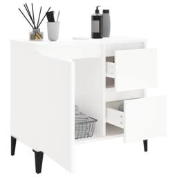Berkfield Home Durable Bathroom Cabinet White 65x33x60 cm Engineered Wood - Size: 65 x 33 x 60 cm - thumbnail 4