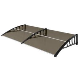 VOGREX Door Canopy Outdoor Awning Rain Shelter for Window Porch, Brown - thumbnail 5