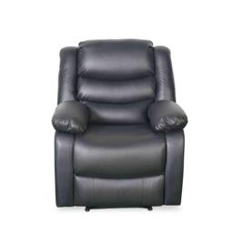Furnishings For Less UK Cortland Leather Look Single Seater Armchair Manual Reclining Black - thumbnail 2