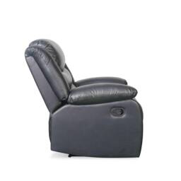 Furnishings For Less UK Cortland Leather Look Single Seater Armchair Manual Reclining Black - thumbnail 6