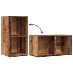 Berkfield Home LP Storage Box Old Wood 69.5x34x36 cm Engineered Wood in Brown - thumbnail 7