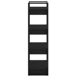 Berkfield Home Book Cabinet/Room Divider Black 60x35x125 cm Solid Wood - Size: 60 x 35 x 125 cm - thumbnail 4