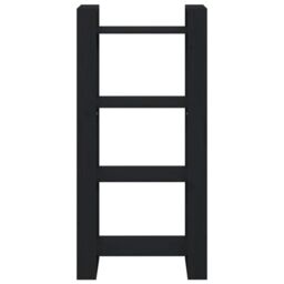 Berkfield Home Book Cabinet/Room Divider Black 60x35x125 cm Solid Wood - Size: 60 x 35 x 125 cm - thumbnail 3